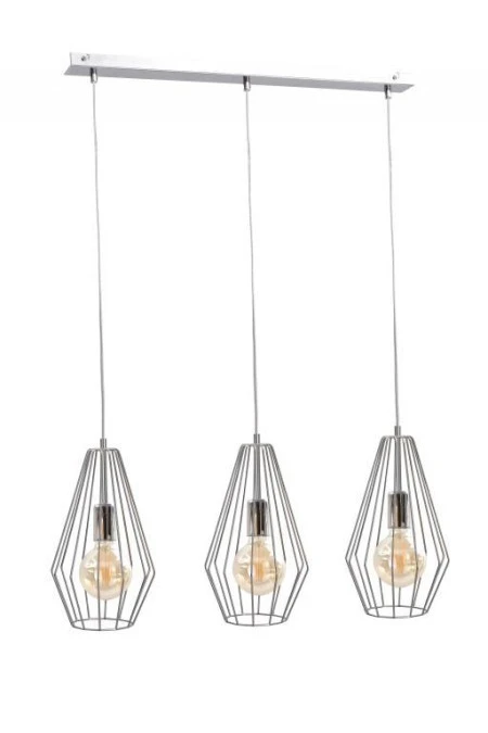 Lampa wisząca loftowa 3xE27 LEX SILVER - obrazek 1