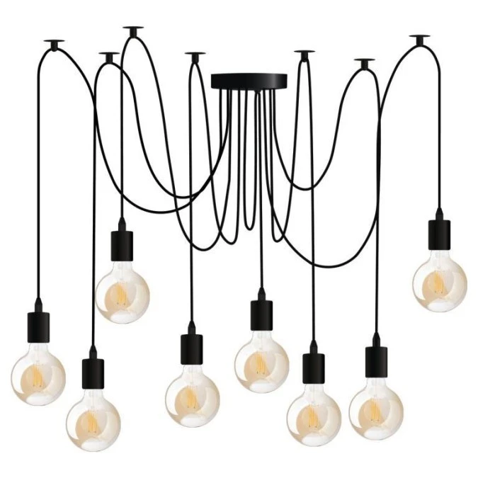 Lampa wisząca sufitowa ARANE PAJĄK 8 ramion do LED 8x E27 LUMILED - obrazek 1