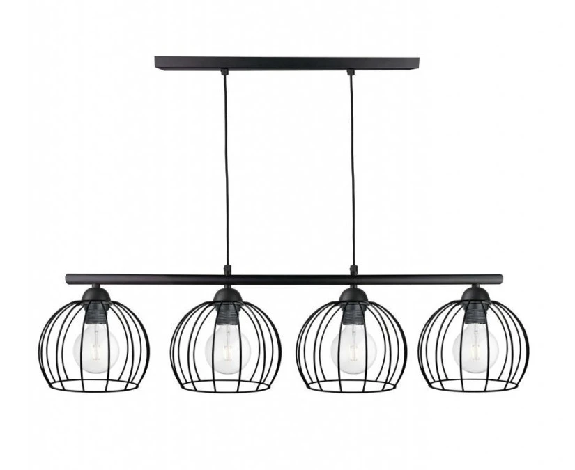 Lampa wisząca nowoczesna 4xE27 BACCA BLACK LONG - obrazek 1