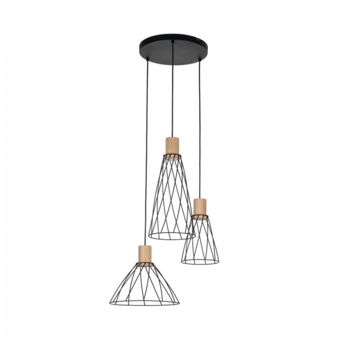 Lampa wisząca potrójna MODESTO WOOD SOSNA na okrągłej rozecie 10188 TK Lighting - obrazek 1