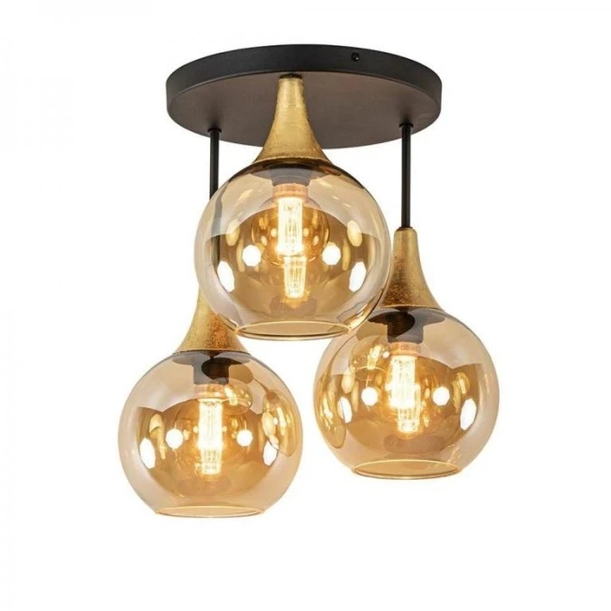 Lampa sufitowa nowoczesna 3xE27 CALLISTO BLACK/GOLD - obrazek 1