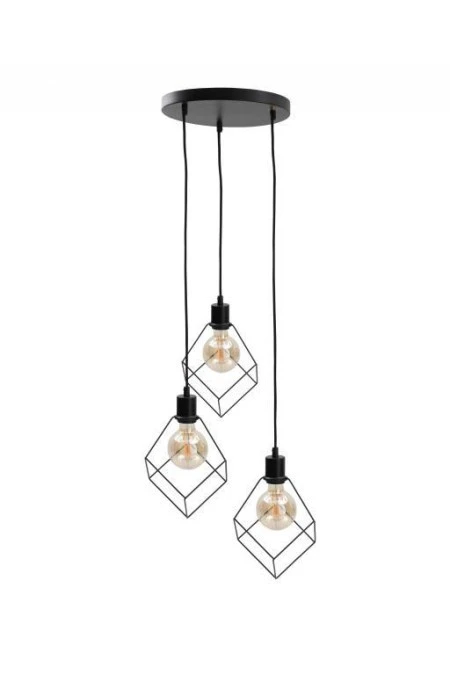 Lampa wisząca loftowa 3x E27 RUBEN BLACK - obrazek 1