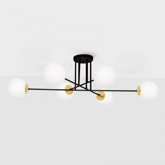 Lampa sufitowa ISLA do salonu szklane białe klosze na E14 na czarnych ramionach K‑4915 Kaja Lighting - obrazek 1