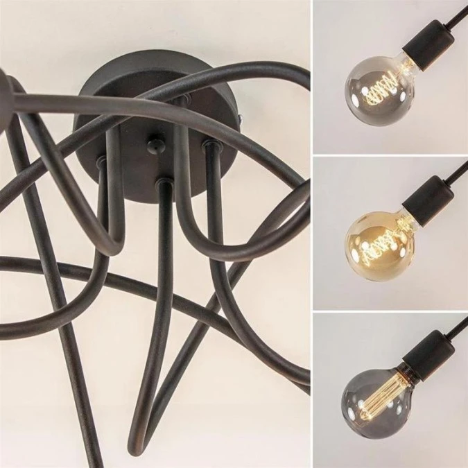 Lampa sufitowa nowoczesna 5xE27 RUMBA BLACK - obrazek 3