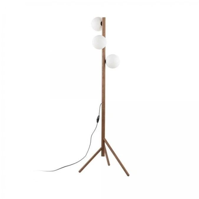 Lampa podłogowa z serii ESTERA WOOD, drewniany stelaż orzech, szklane klosze G9 16045 TK Lighting - obrazek 1