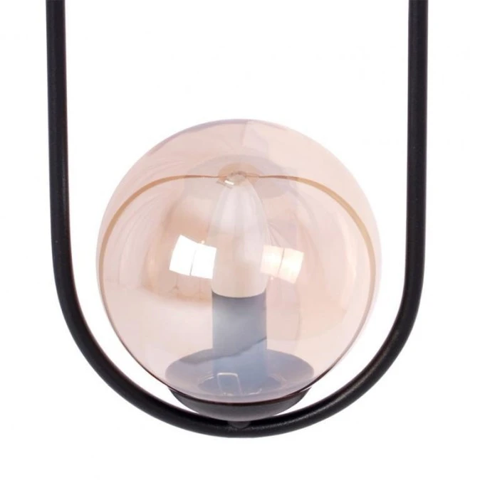 Lampa wisząca na E14 z dwoma szklanym bursztynowymi kloszami K‑5121 Kaja Lighting - obrazek 3