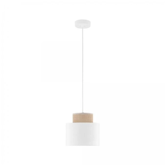 Lampa wisząca DUO WHITE z kloszem biały, juta w stylu boho na E27 10078 TK Lighting - obrazek 2