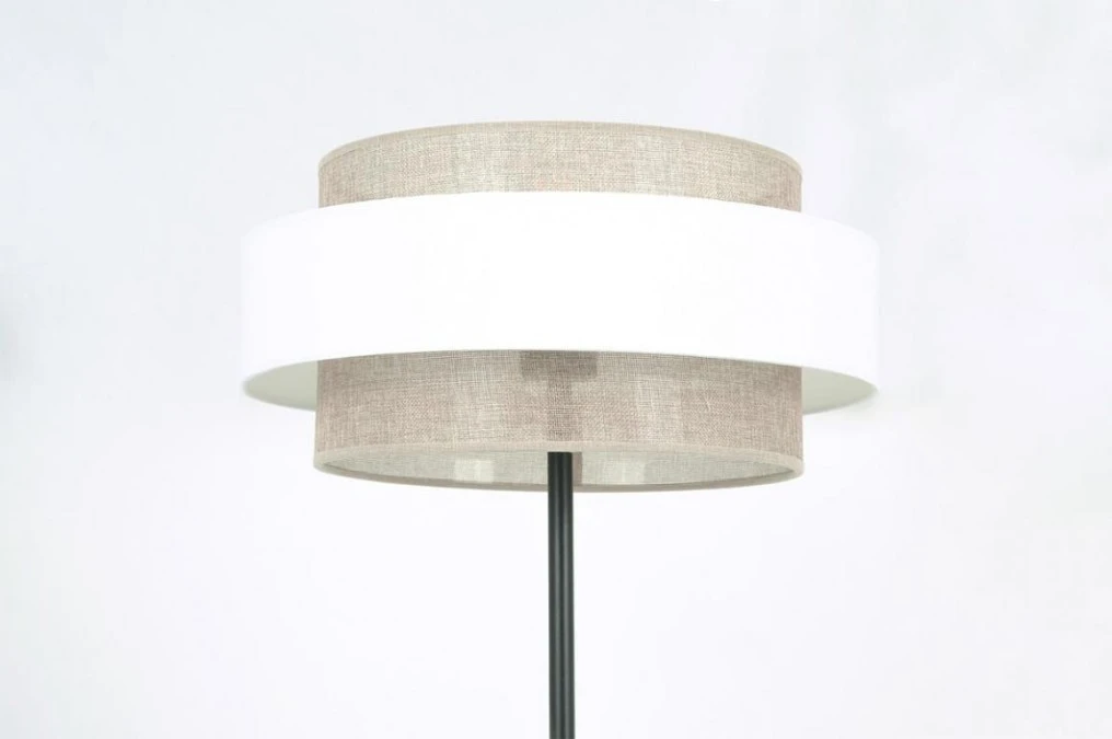 Lampa stojąca CEZAR z abażurem w stylu boho Ø40cm, biało beżowym, 164 cm na E27 K‑5275 Kaja Lighting - obrazek 2
