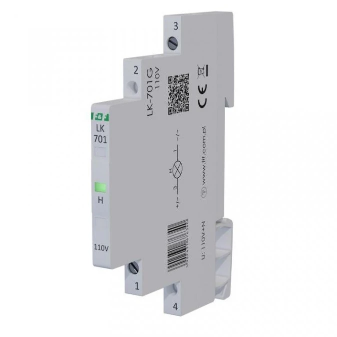Lampka modułowa 1‑fazowa zielona 110V AC 1/2 modułu LK‑701G‑110 - obrazek 2