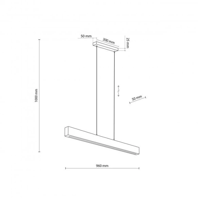 Lampa wisząca podłużna szer. 96cm z drewna TEO LED M 6615 TK Lighting - obrazek 2