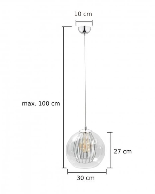 Lampa wisząca nowoczesna 1xE27 GLAMOUR SILVER - obrazek 3