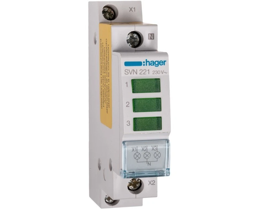 Lampka modułowa 3‑fazowa zielona 230‑400V AC SVN221 - obrazek 2