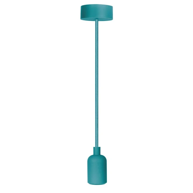 Lampa wisząca zwis sufitowy E27 silikonowa turkusowa - obrazek 2