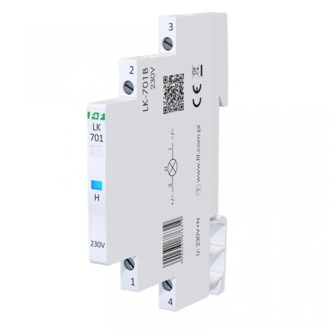 Lampka modułowa 1‑fazowa niebieska LED Slim 1/2 modułu 230V LK‑701B - obrazek 2