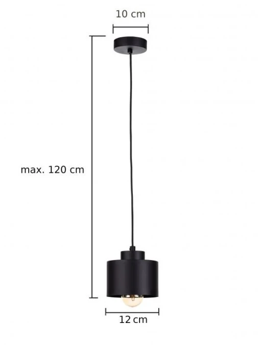 Lampa wisząca nowoczesna 1xE27 SIMPLY BLACK - obrazek 2