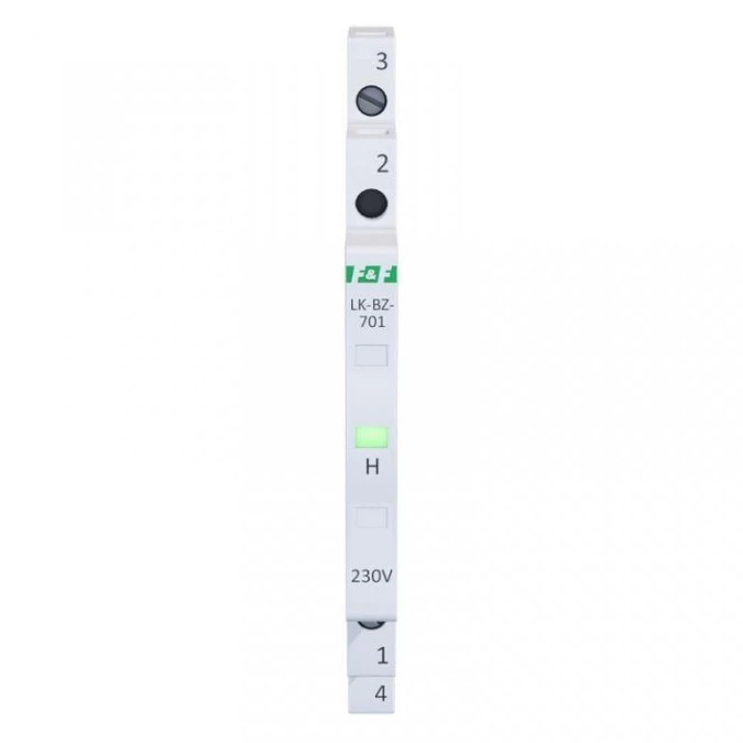 Lampka modułowa 1‑fazowa z zabezpieczeniem zielona 1/3S LED 230V LK‑BZ‑701G - obrazek 2