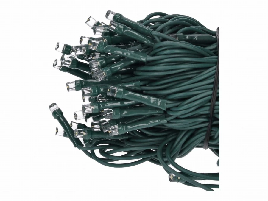 Lampki choinkowe 100led białe ciepłe 10m b przewód zielony - obrazek 2