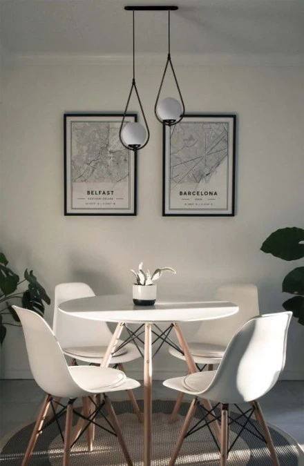 Lampa wisząca NEVE BLACK z szklanymi białymi kulami kloszami K‑4771 Kaja Lighting - obrazek 2
