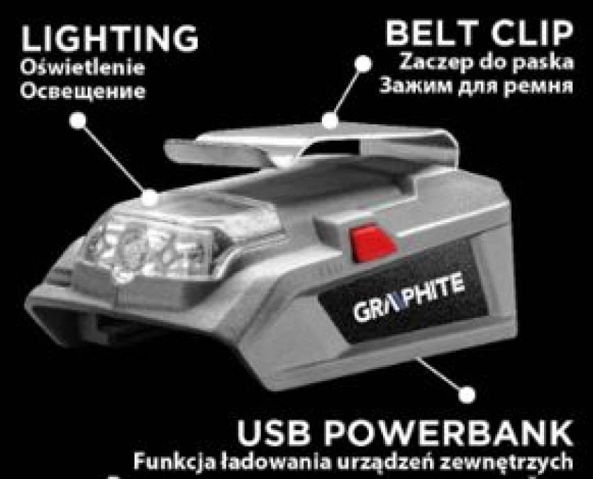 Latarka akumulatorowa 18V Li‑lon Energy+ z wyjściem USB 58G025 - obrazek 2