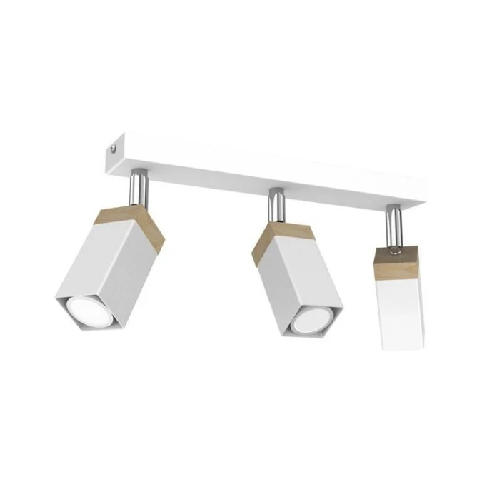 Lampa sufitowa SOLO SAWN WHITE / PATINATED WOOD 3x mini GU10 MLP7479 Milagro - obrazek 1