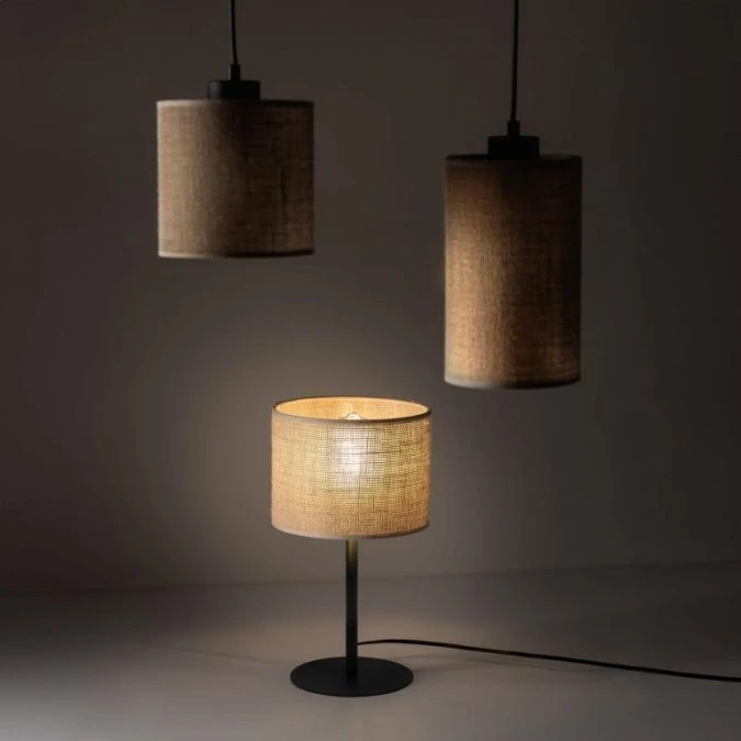 Lampka nocna z kloszem z juty E27 JUTA 5552 TK Lighting - obrazek 3