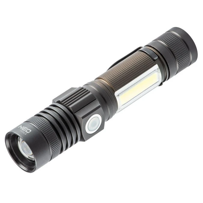 Latarka akumulatorowa USB 800lm 2w1 CREE T6 LED 99‑033 - obrazek 1