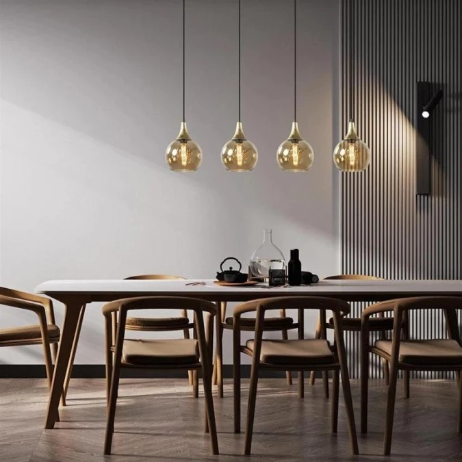 Lampa wisząca nowoczesna 4xE27 CALLISTO BLACK/GOLD - obrazek 3