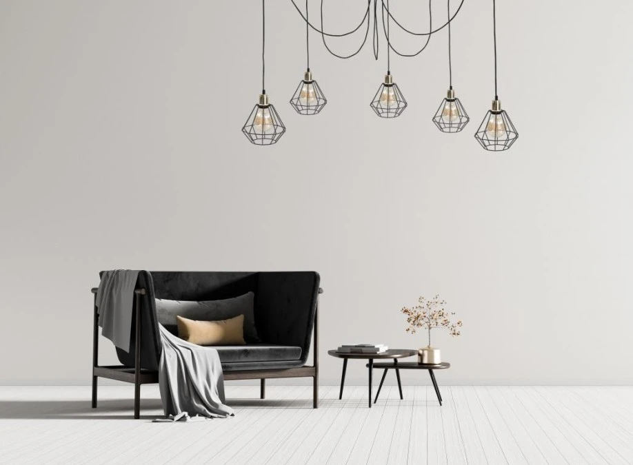 Lampa wisząca loftowa 5xE27 FOSKAL GOLD - obrazek 2