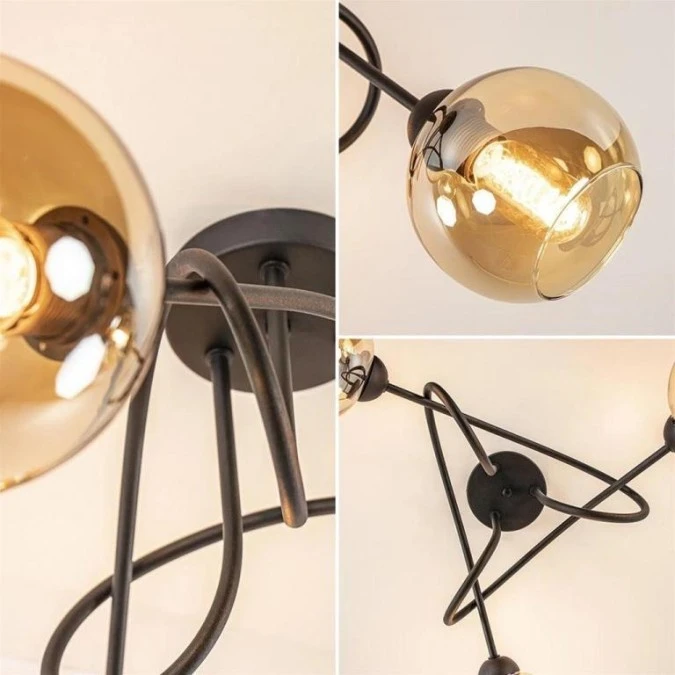 Lampa sufitowa nowoczesna 3xE27 VENUS BLACK - obrazek 2