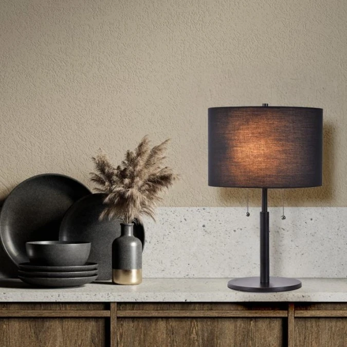 Lampa stołowa Fogo 2xE27 czarna LP‑0304/2T BK Light Prestige - obrazek 2