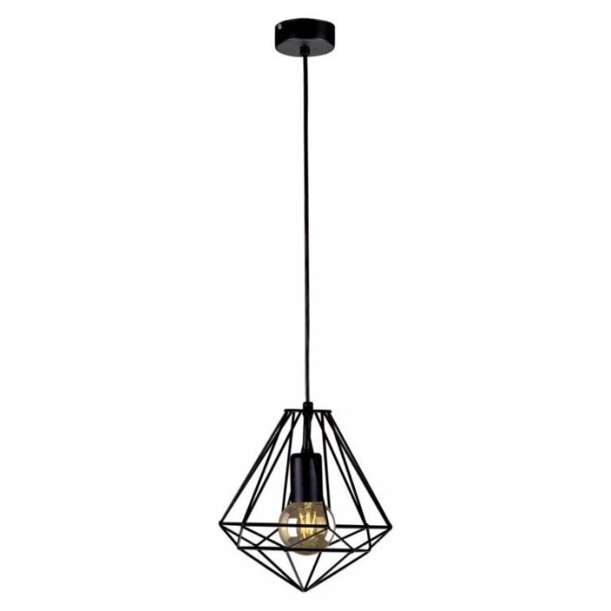 Lampa wisząca MARKO, nowoczesny druciany czarny klosz, do oświetlenia jadalni K‑4018 Kaja Lighting - obrazek 1