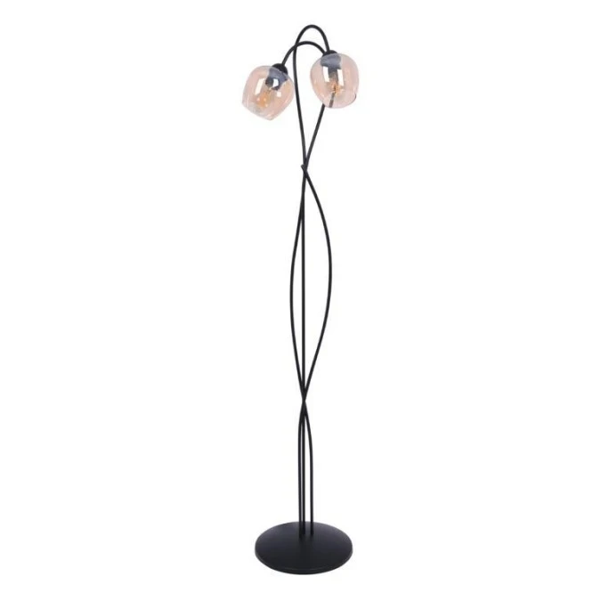 Lampa podłogowa bursztynowa do przytulnego salonu z serii DIUNA K‑5193 Kaja Lighting