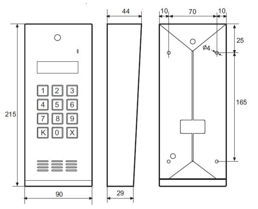 Laskomex CD‑2600R audio z czytnikiem kluczy RFID ze stali nierdzewniej, w obudownie natynkowej. - obrazek 3