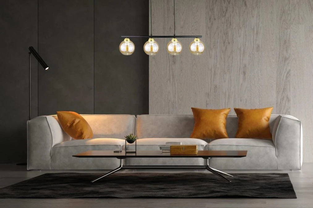 Lampa wisząca nowoczesna 4xE27 AMARUS BLACK/GOLD LONG - obrazek 2