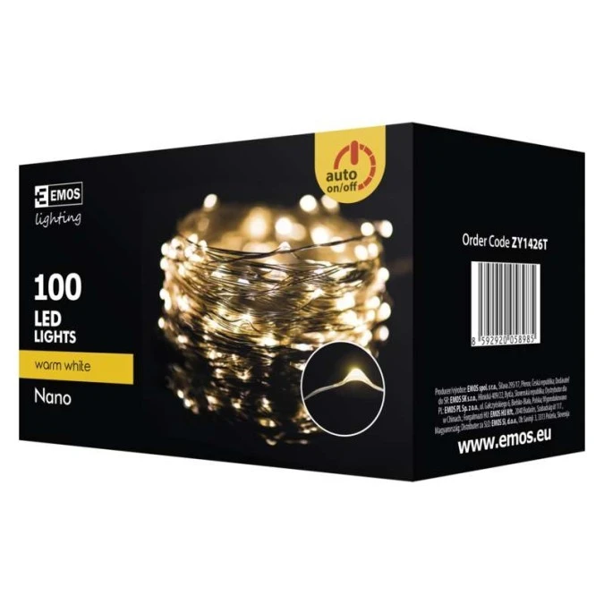 Lampki choinkowe XMAS nano TIMER 2,4W 100LED 10m IP44 ciepły biały D3AW02 - obrazek 3