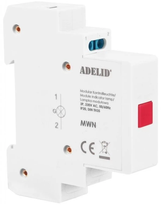 Lampka modułowa 3‑fazowa LCD czerwona MWN‑RED - obrazek 2