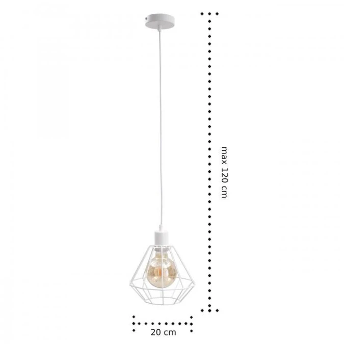 Lampa wisząca loftowa 1xE27 FOSKAL WHITE - obrazek 2