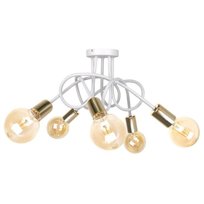 Lampa sufitowa nowoczesna 5xE27 RUMBA WHITE/GOLD - obrazek 1