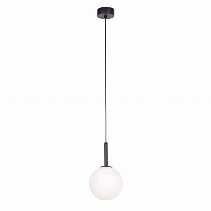 Lampa wisząca z dużym białym kloszem czarna z serii FARO K‑4885 Kaja Lighting - obrazek 1