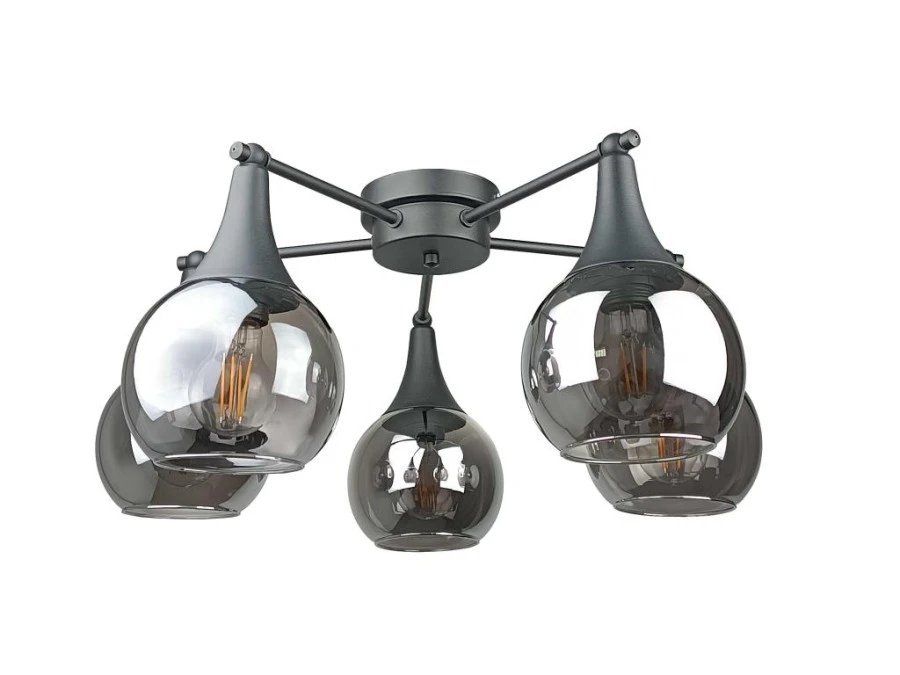 Lampa sufitowa 5xE27 STAR SMOKY BLACK - obrazek 1