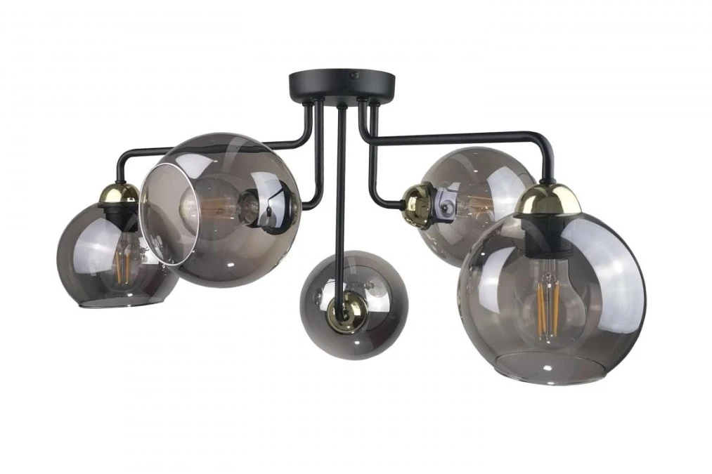 Lampa sufitowa nowoczesna 5xE27 COSMO BLACK/GOLD - obrazek 1