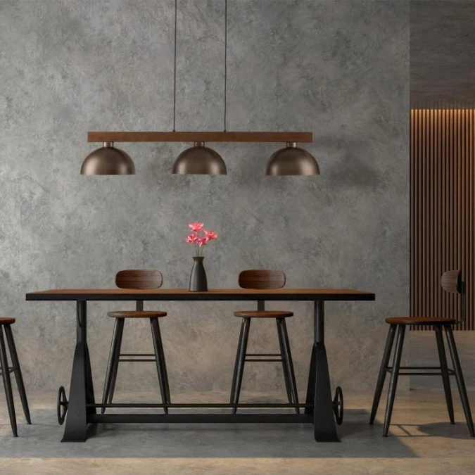Lampa wisząca brązowa na listwie 3xE27 OSLO 6299 TK Lighting - obrazek 2