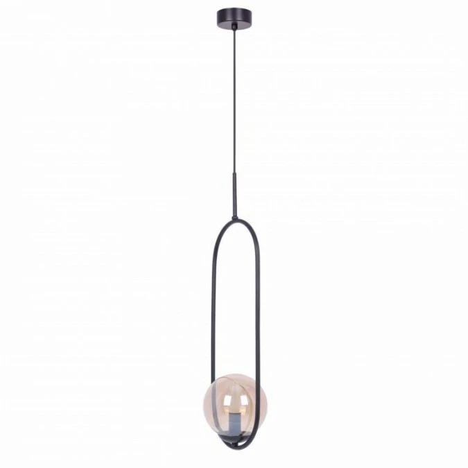 Lampa wisząca czarna VENTA z szklanym bursztynowym kloszem na E14 K‑5120 Kaja Lighting - obrazek 2