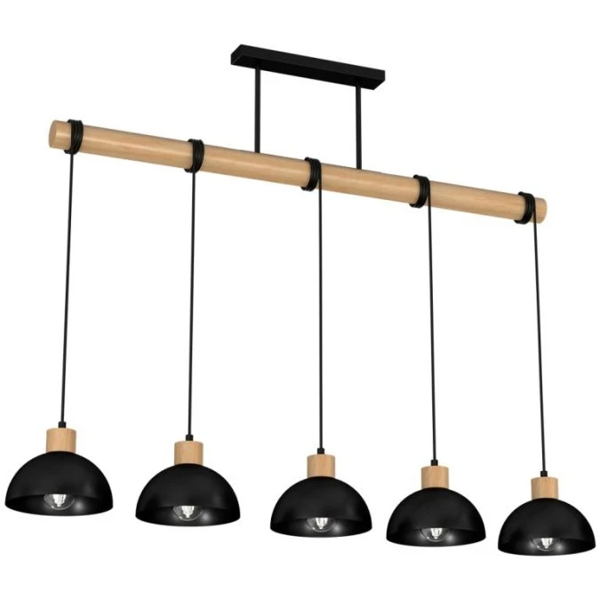 Lampa wisząca ERIK Black/Wood 5xE27 MLP7227 Milagro - obrazek 1