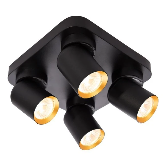 Lampa sufitowa Andy 4xGU10 Kwadrat Czarny + Złoty ML9941 Milagro - obrazek 1