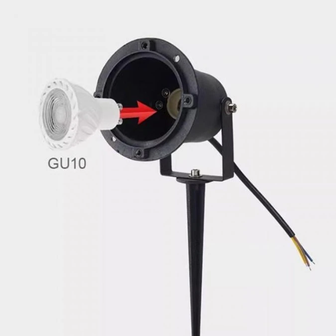 Lampa wbijana ogrodowa reflektor BUSHIO GU10 kolor czarny MK MEGAKABEL - obrazek 3