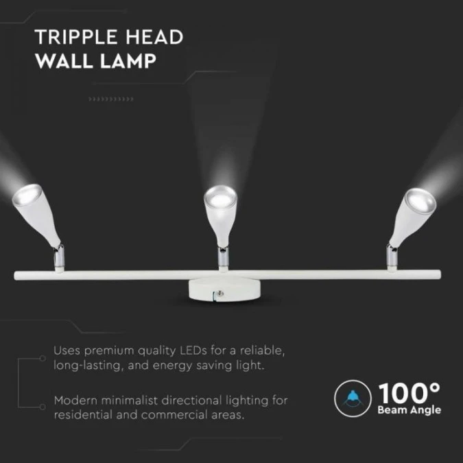 Lampa Ścienna LED 13.5W W 1260lm 3000K IP20 Biały 218270 - obrazek 3