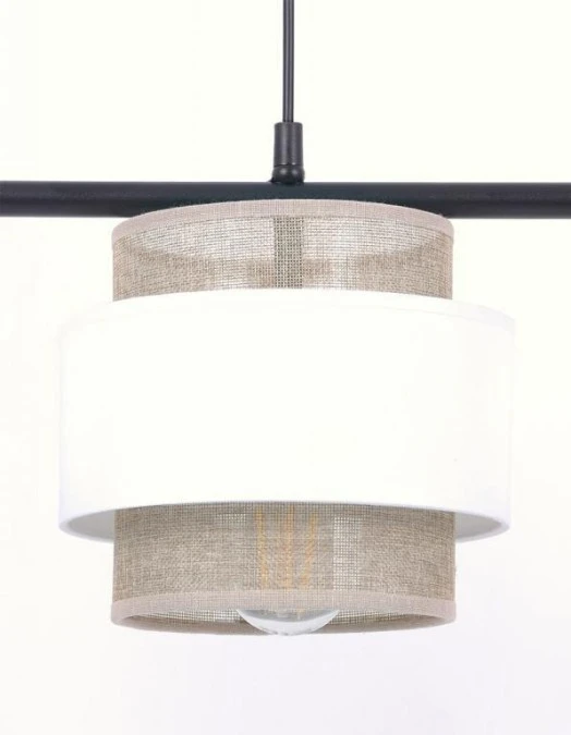 Lampa wisząca CEZAR, E27 do jadalni, klosze biało beżowe K‑5273 Kaja Lighting - obrazek 2