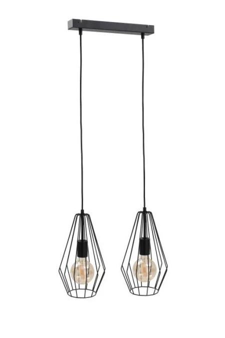 Lampa wisząca loftowa 2xE27 LEX BLACK - obrazek 1