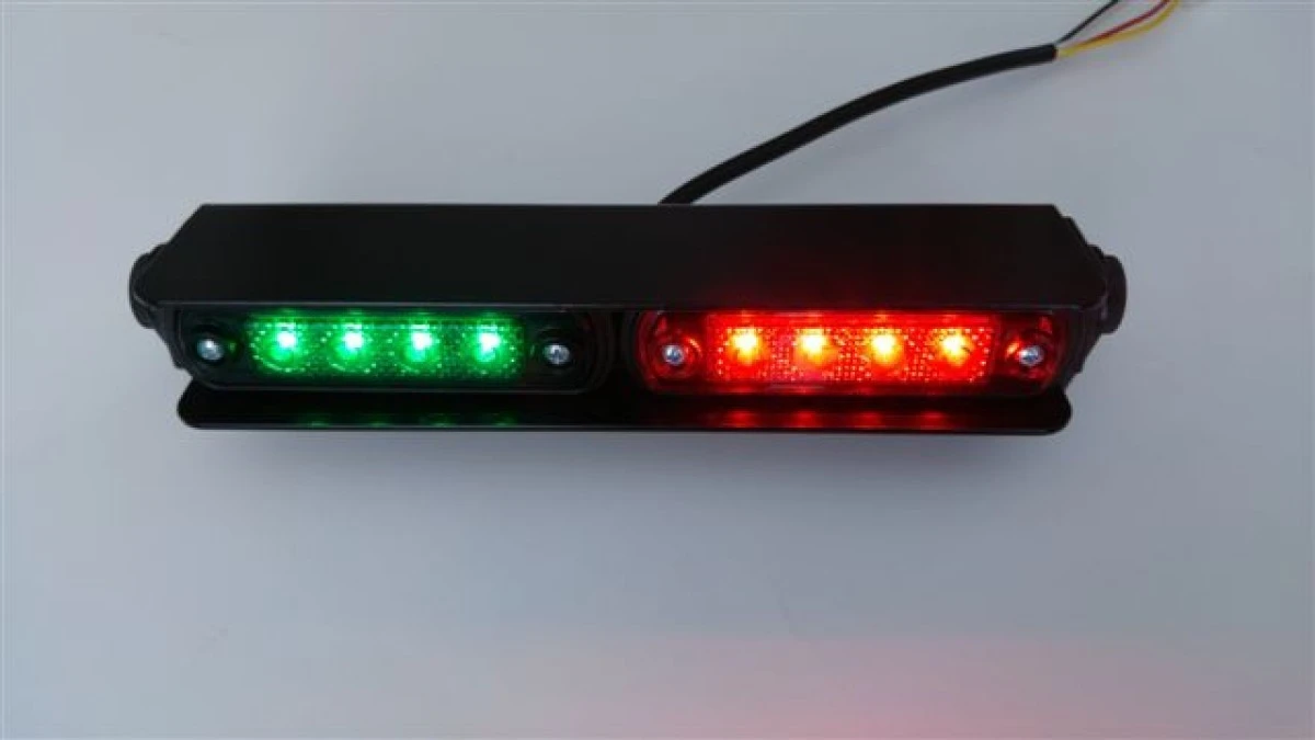 Lampa sygnalizacyjna semaforowa LED 2‑kolorowa 12/24 AC/DC 0,5/1W IP68 wodoszczelna, wodoodporna 34x245x74 mm 12994 - obrazek 2